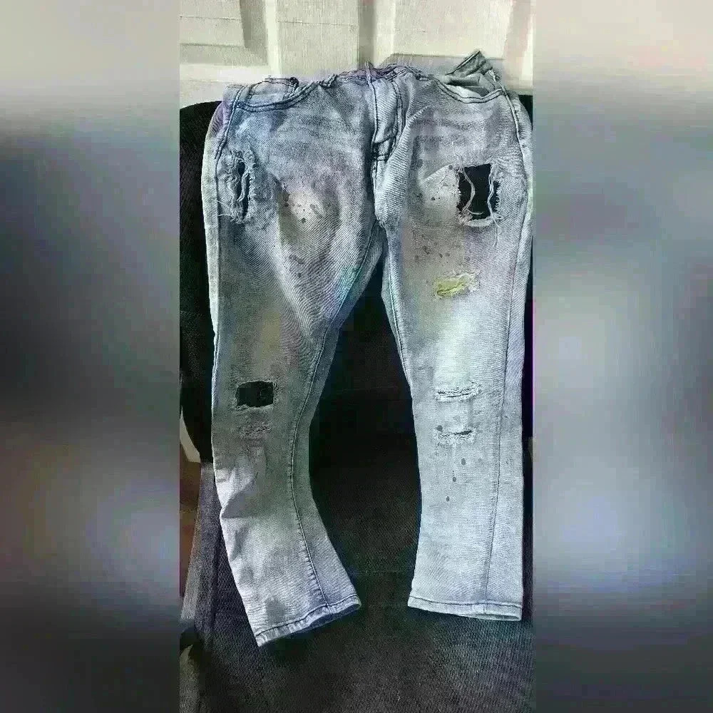 Boys Size 12 Parish Nation Paint Splatter Jeans Like New - Picture 4 of 10